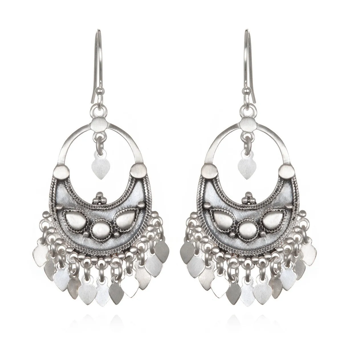 Satya Sterling Silver Veils - Petal Chandelier Earrings