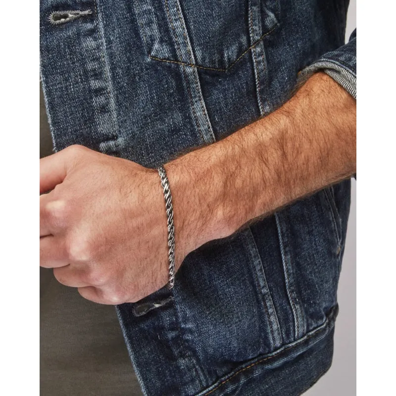 Scott Bros. Beck Rope Chain Bracelet In Oxidized Sterling Silver
