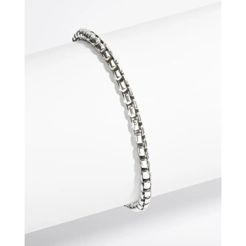 Scott Bros. Beck Round Box Chain Bracelet In Oxidized Sterling Silver