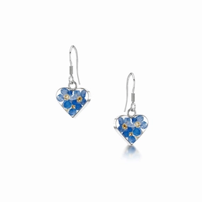 Shrieking Violet Real Flower Forget Me Not Drop Earrings FE02