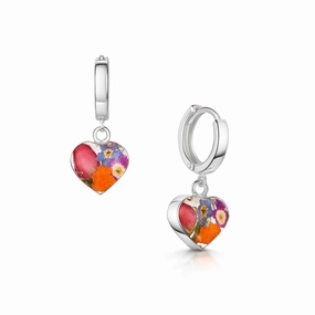 Shrieking Violet Real Flower Huggie Earrings MEH12