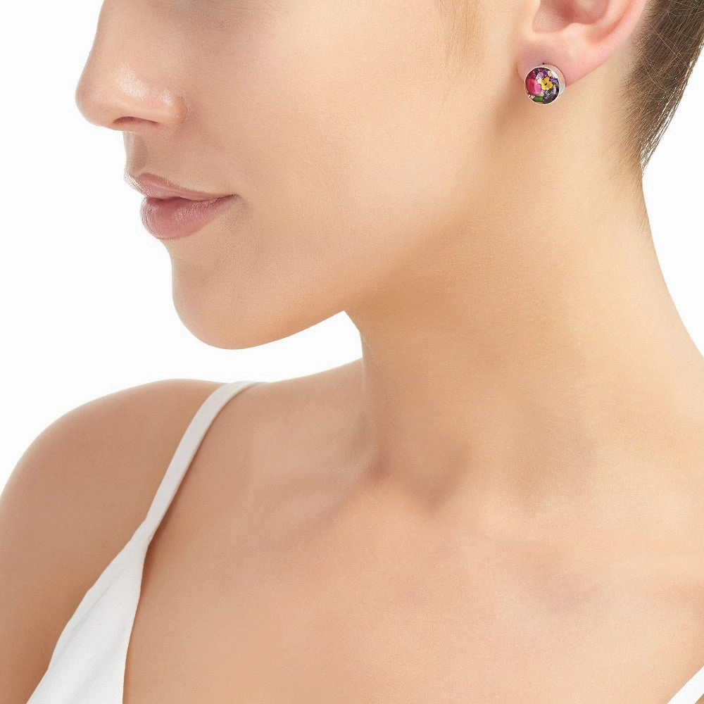 Shrieking Violet Real Flower Stud Earrings ME21
