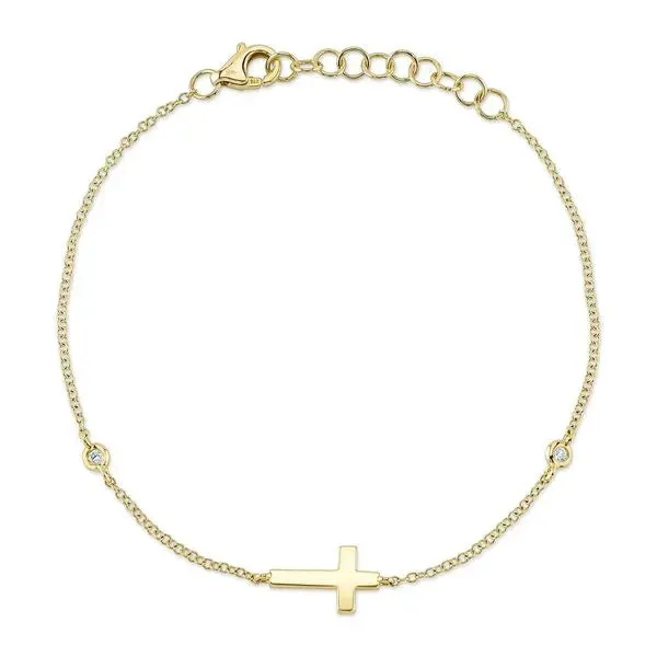Shy Creation 0.03Ct Diamond Bezel Cross Bracelet SC55026527