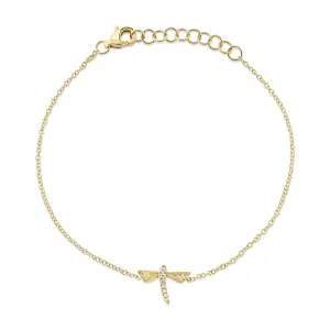 Shy Creation 0.03Ct Diamond Dragonfly Matte Bracelet SC55025143