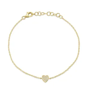 Shy Creation 0.04Ct Diamond Pave Heart Bracelet SC55002977