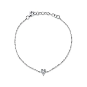 Shy Creation 0.05Ct Diamond Pave Heart Bracelet SC55007633