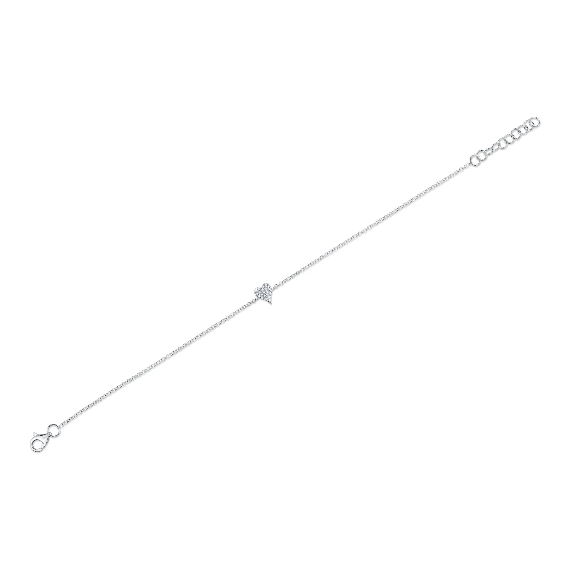 Shy Creation 0.05Ct Diamond Pave Heart Bracelet SC55007633