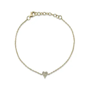 Shy Creation 0.05Ct Diamond Pave Heart Bracelet SC55007634