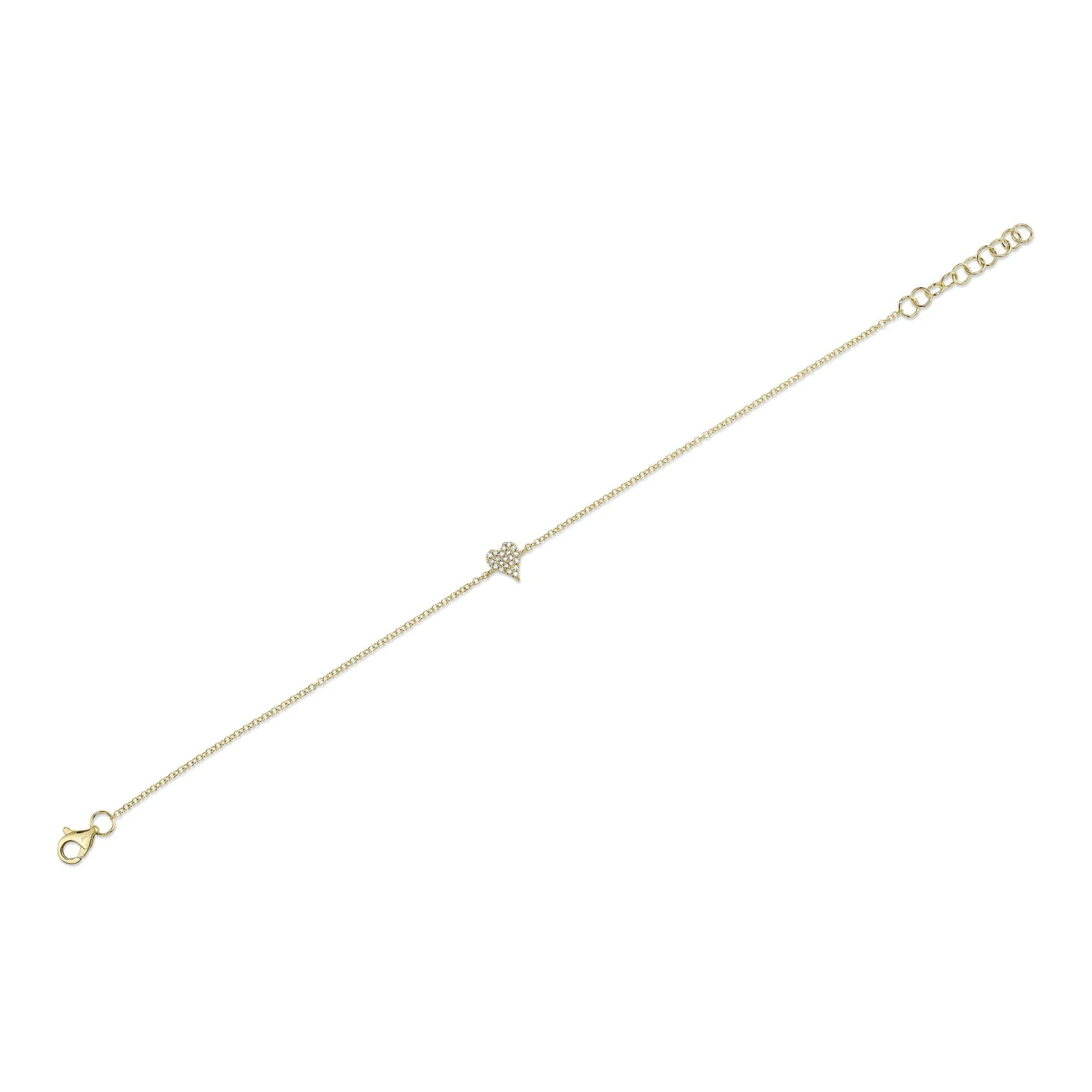 Shy Creation 0.05Ct Diamond Pave Heart Bracelet SC55007634
