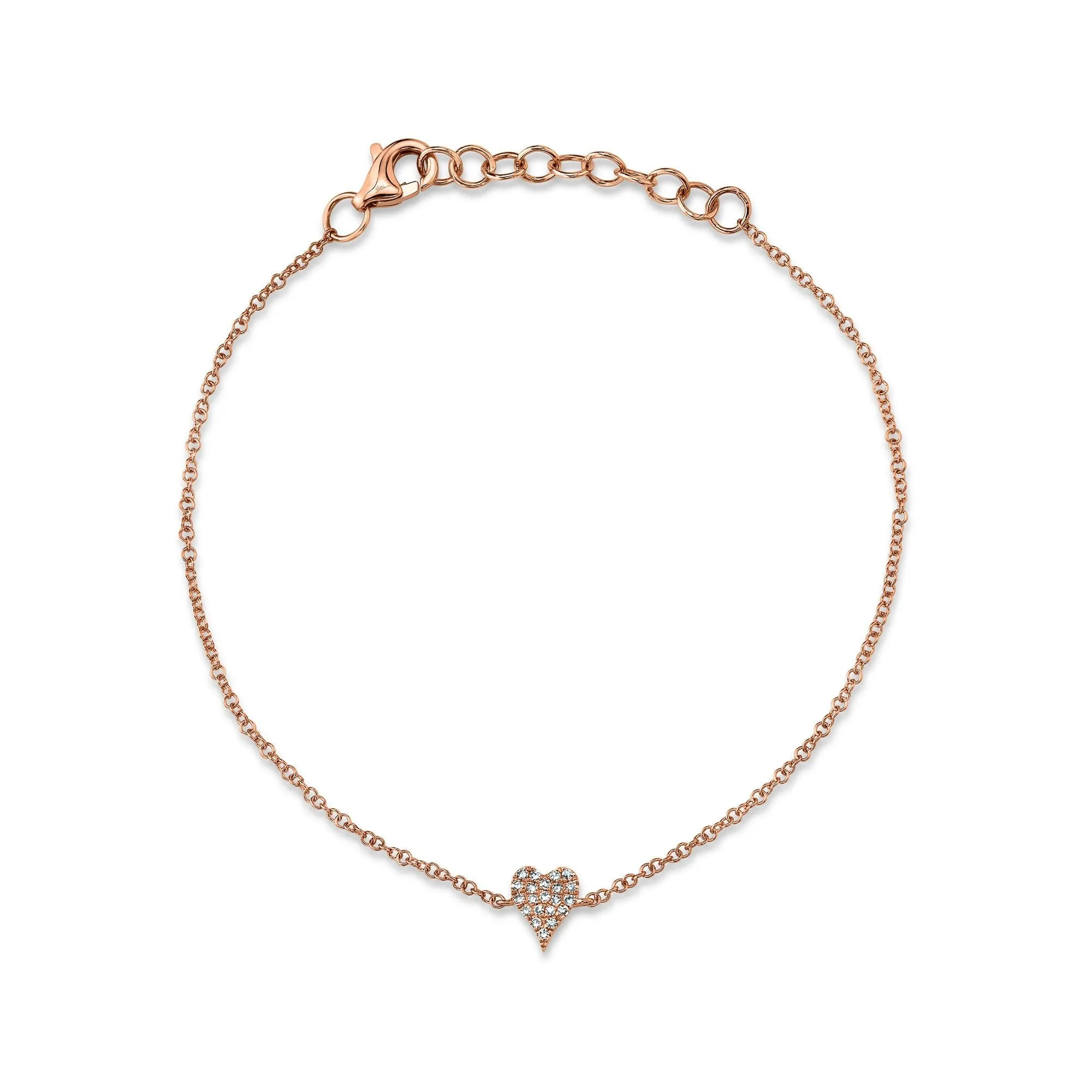 Shy Creation 0.05Ct Diamond Pave Heart Bracelet SC55007635