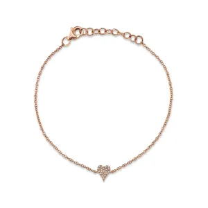 Shy Creation 0.05Ct Diamond Pave Heart Bracelet SC55007635