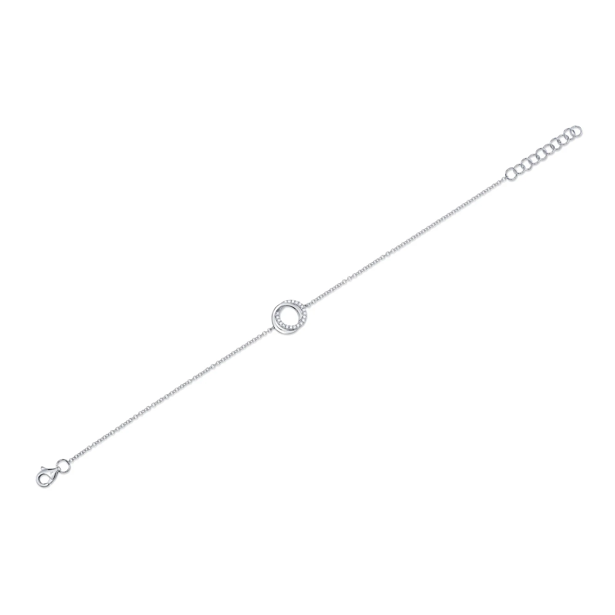 Shy Creation 0.07Ct Diamond Love Knot Circle Bracelet SC55012774