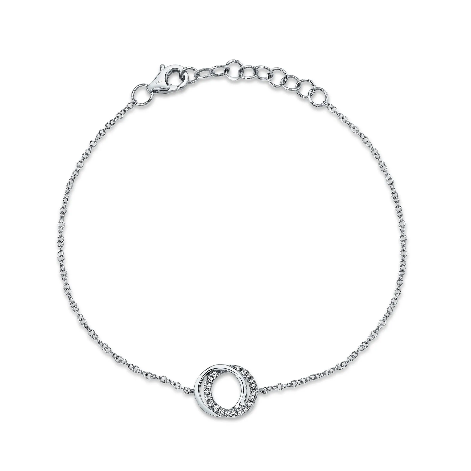 Shy Creation 0.07Ct Diamond Love Knot Circle Bracelet SC55012774