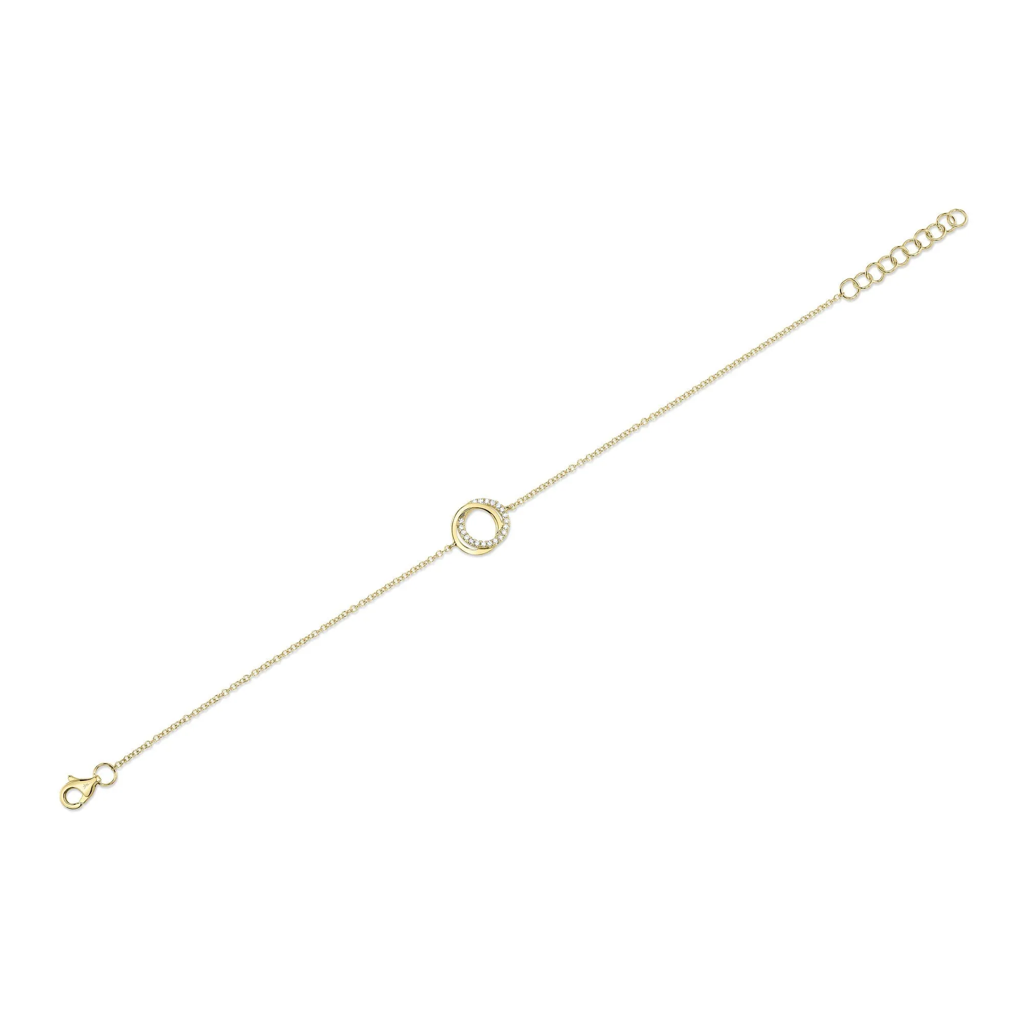 Shy Creation 0.07Ct Diamond Love Knot Circle Bracelet SC55012775