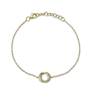 Shy Creation 0.07Ct Diamond Love Knot Circle Bracelet SC55012775