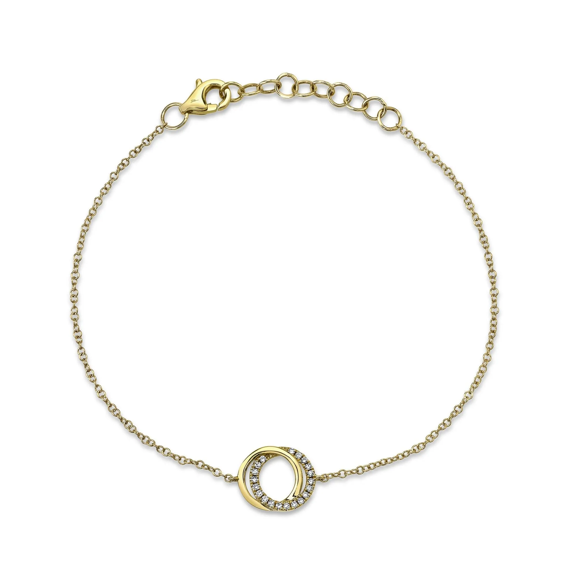 Shy Creation 0.07Ct Diamond Love Knot Circle Bracelet SC55012775