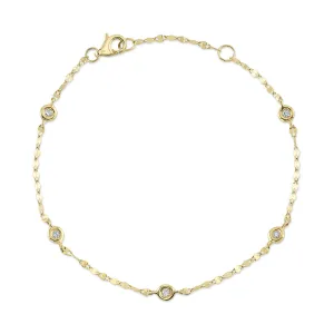 Shy Creation 0.10Ct 7" Diamonds By The Yard Sparkle Chain Bracelet SC55025787