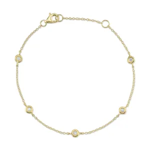 Shy Creation 0.13Ct 7" Diamonds By The Yard Bracelet SC22003858