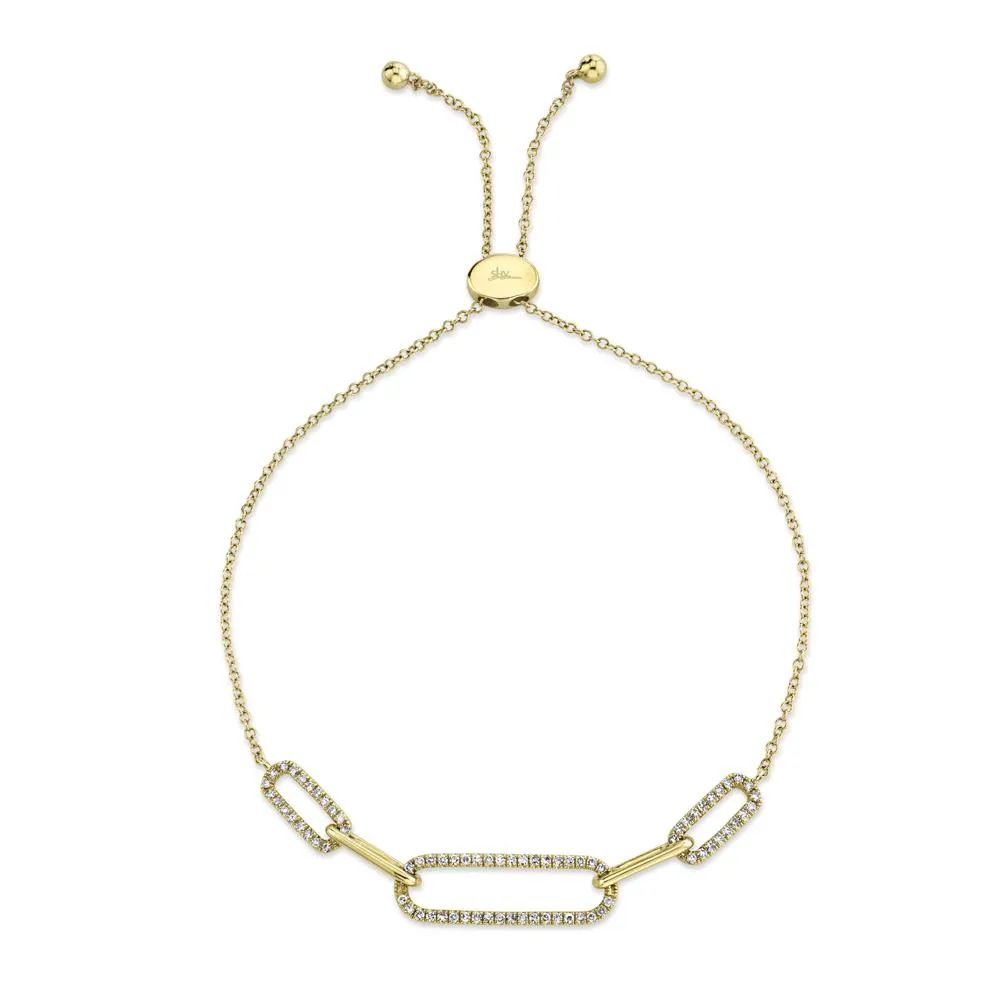 Shy Creation 0.24Ct Diamond Paper Clip Link Bolo Bracelet SC55011657