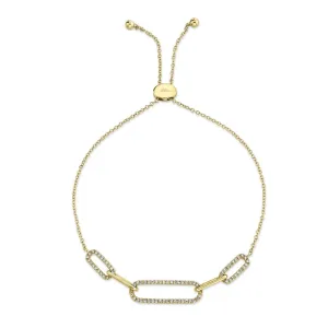 Shy Creation 0.24Ct Diamond Paper Clip Link Bolo Bracelet SC55011657