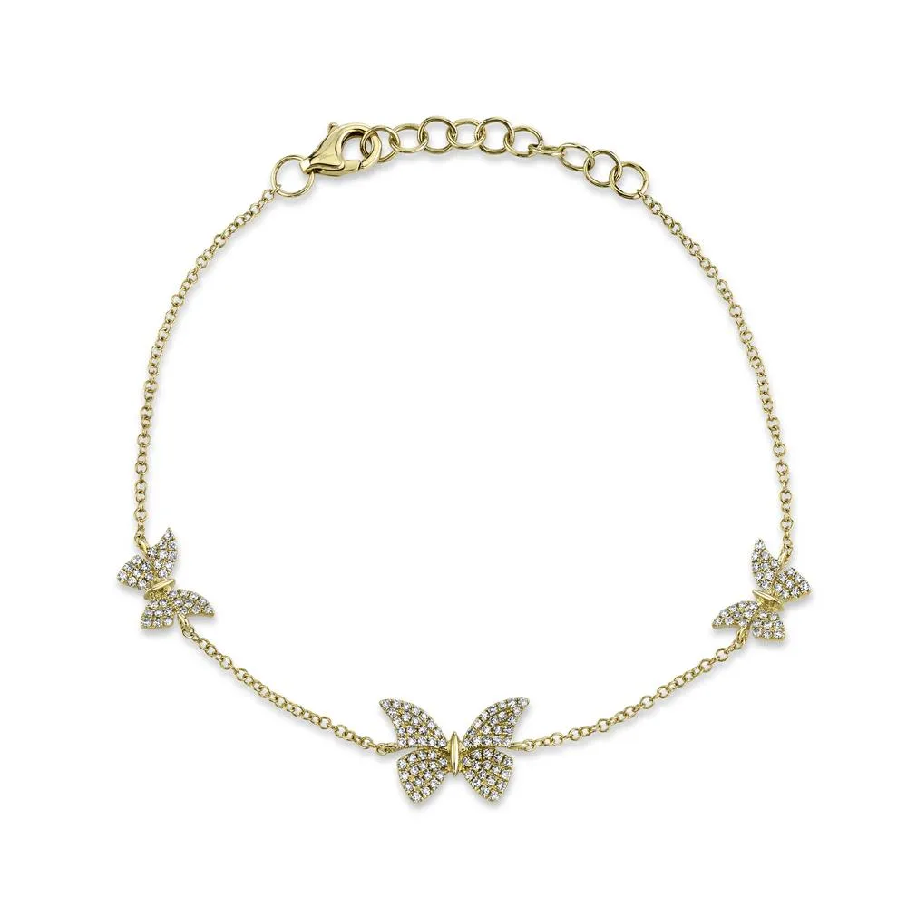 Shy Creation 0.30Ct Diamond Butterfly Bracelet SC55020620