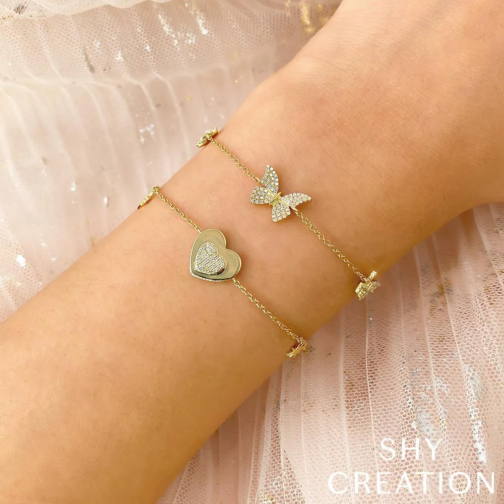 Shy Creation 0.30Ct Diamond Butterfly Bracelet SC55020620