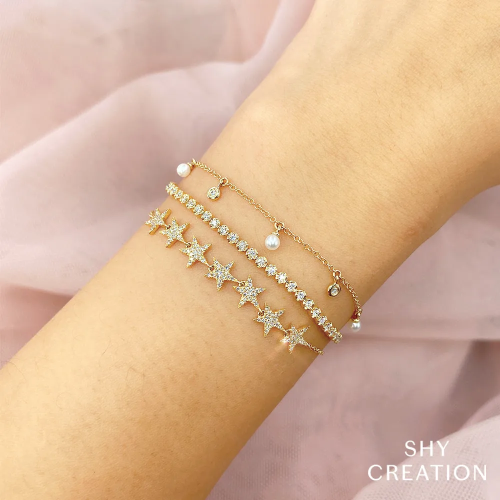Shy Creation 0.31Ct Diamond Crown Setting Bolo Bracelet SC55020394