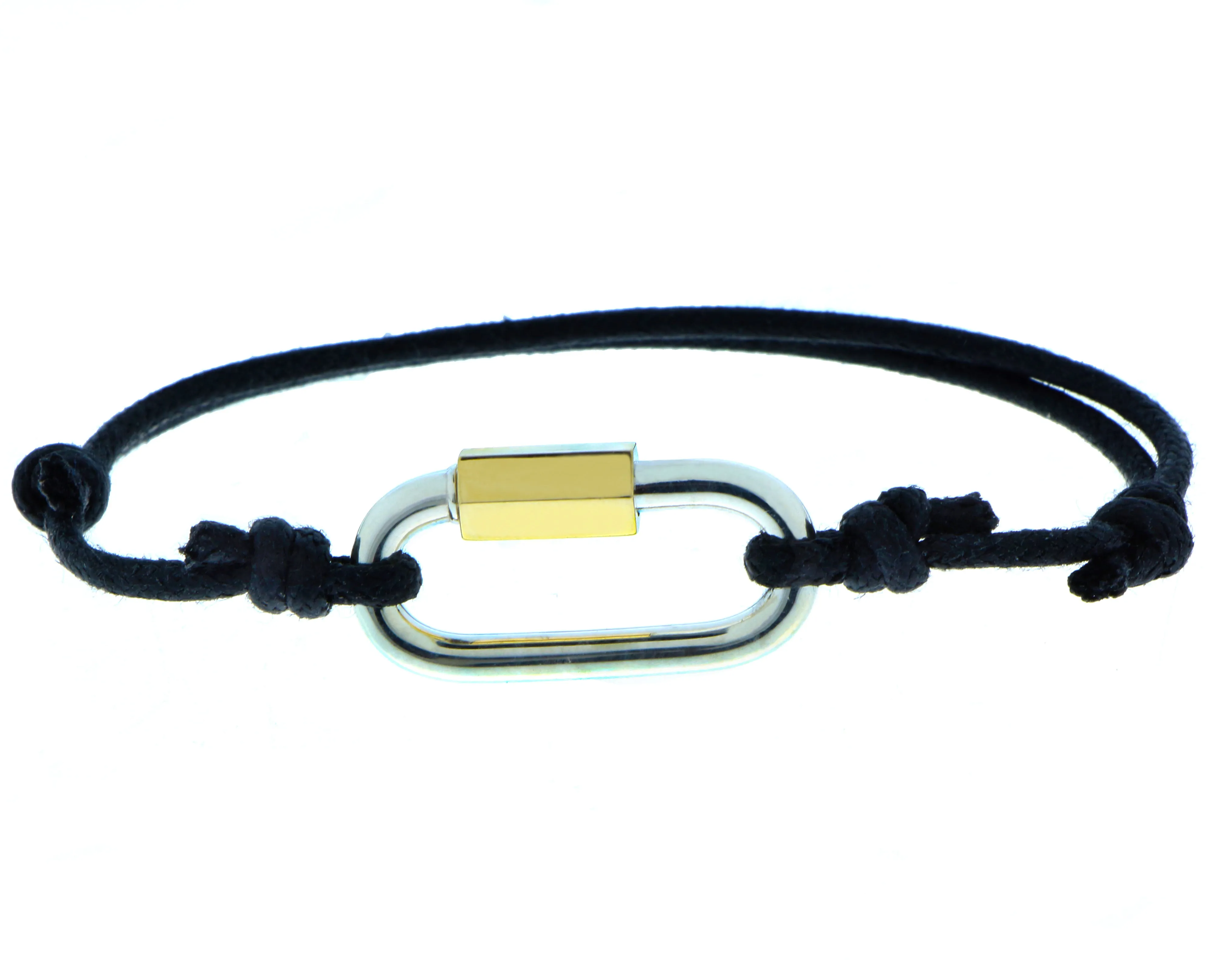Silver & yellow gold screw lock bracelet