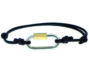 Silver & yellow gold screw lock bracelet