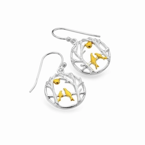Silver Origins Woodland Birds Drop Earrings