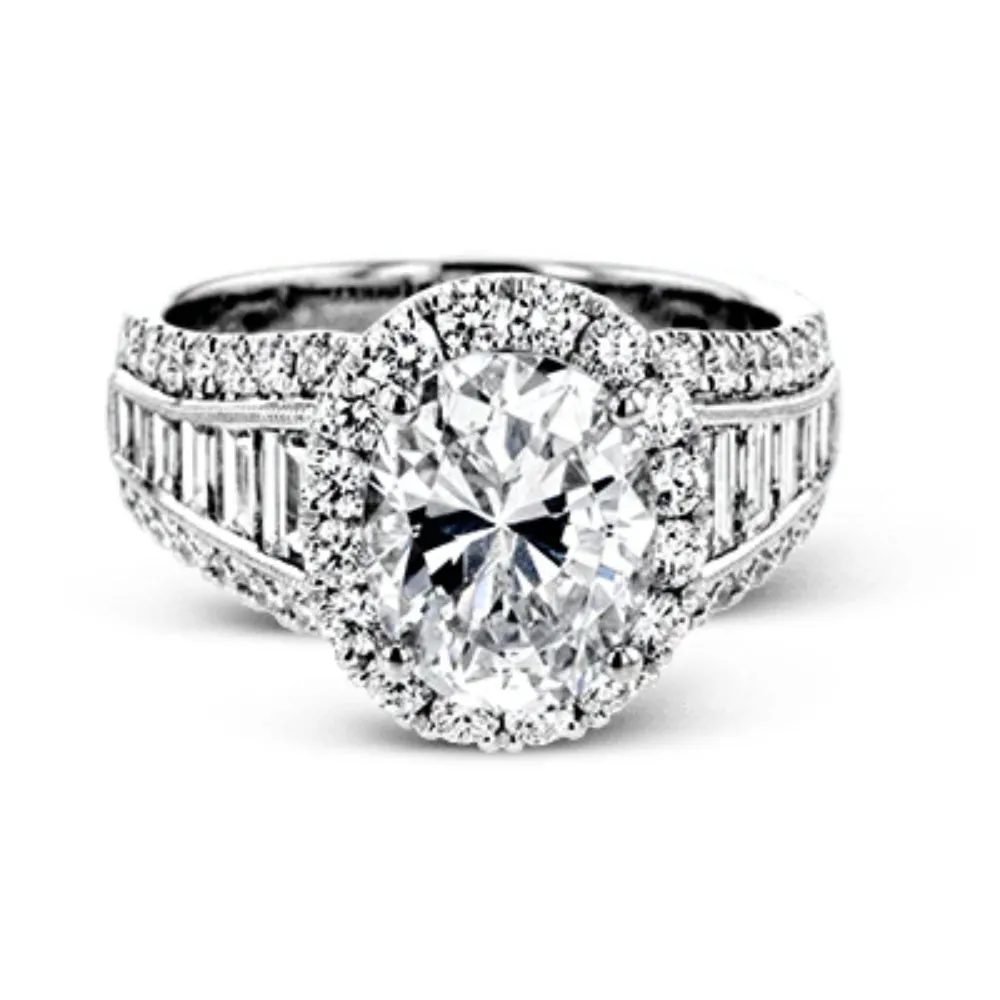 Simon G. 18k Gold Oval-Cut Halo Engagement Ring with Diamonds