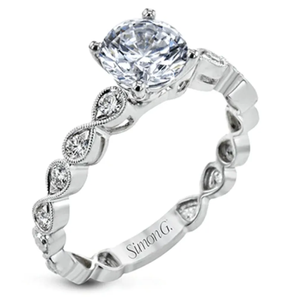 Simon G. 18k Gold Round-Cut Engagement Ring