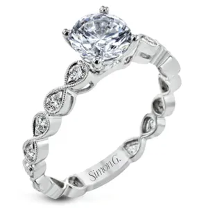 Simon G. 18k Gold Round-Cut Engagement Ring