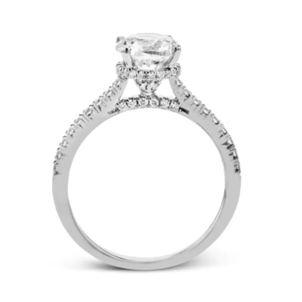 Simon G. 18k Gold Round-Cut Hidden Halo Engagement Ring with Diamonds