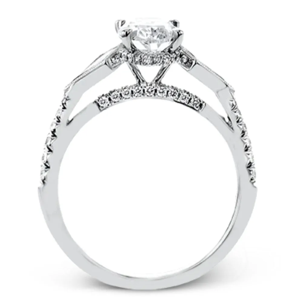Simon G. 18k Oval-Cut Three Stone Engagement Ring