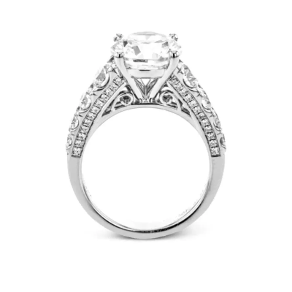 Simon G. 18k Round-Cut Engagement Ring with Diamonds
