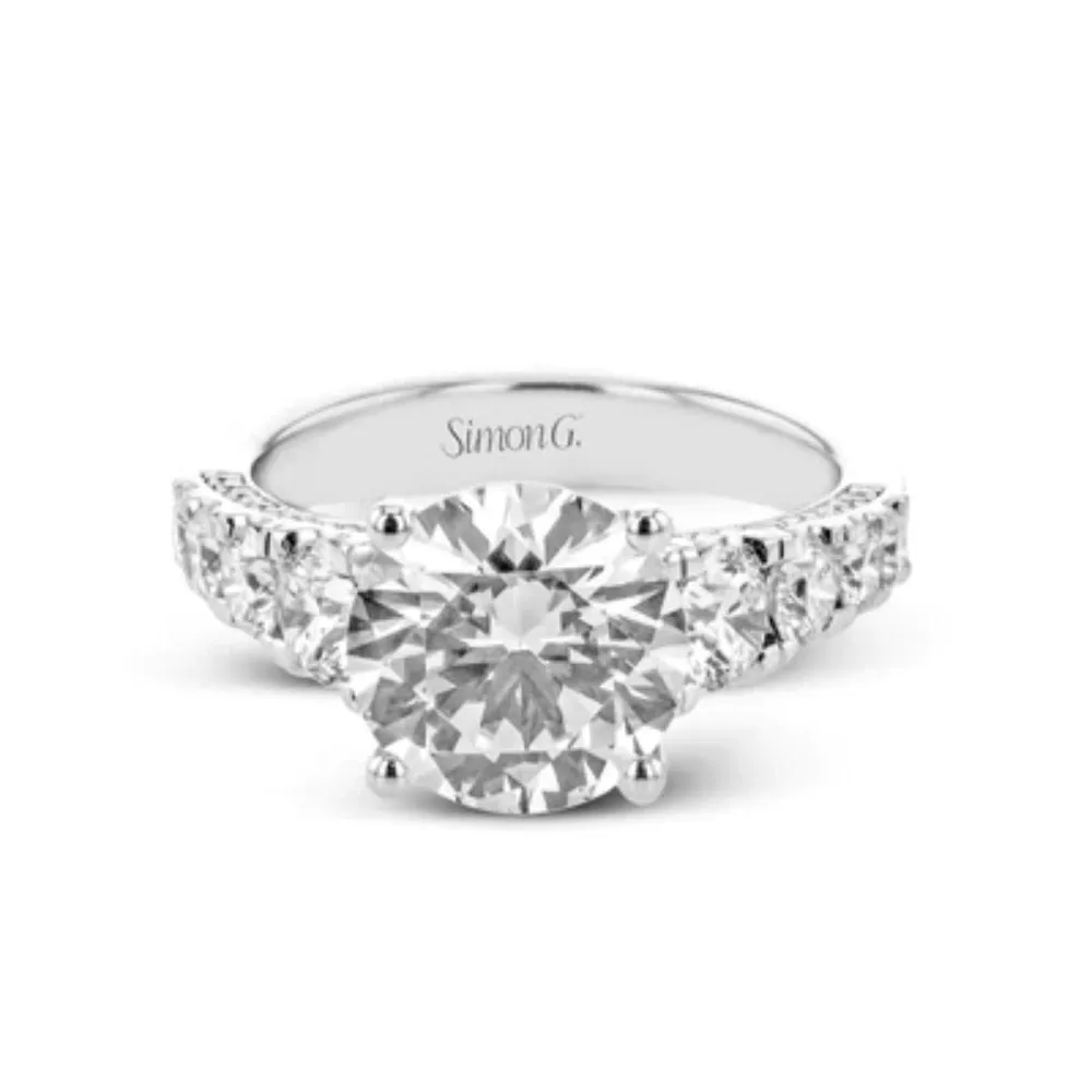 Simon G. 18k Round-Cut Engagement Ring with Diamonds