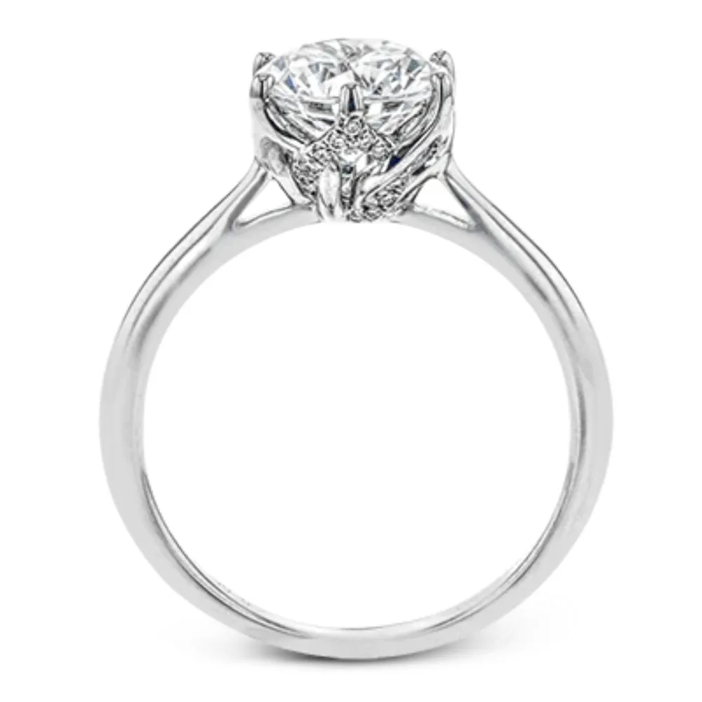 Simon G. 18k Round-Cut Solitaire Engagement Ring with Diamonds