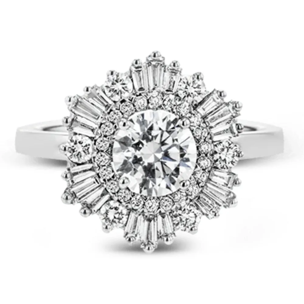 Simon G. Round-Cut Halo Engagement Ring