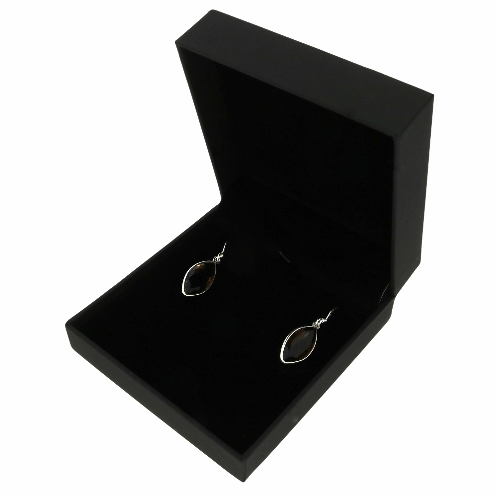 Smokey Quartz Sterling Silver Marquise Drop Earrings