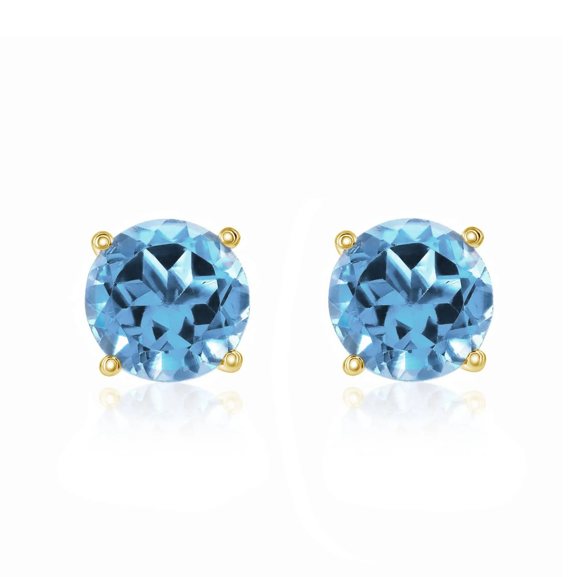 Smyth Jewelers 14k Gold Swiss Blue Topaz Stud Earrings