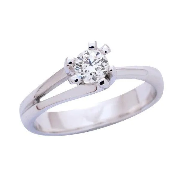 Solitaire en or blanc , diamant certifi GIA.
