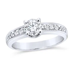 Solitaire en or blanc diamant certifi GIA.
