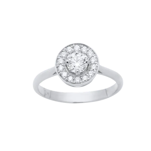 Solitaire en or blanc, diamant certifi GIA