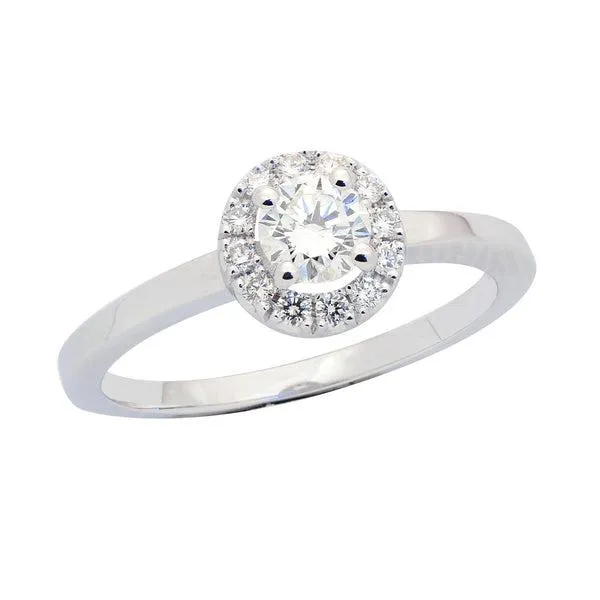 Solitaire en or blanc diamant certifi GIA.