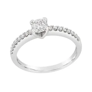 Solitaire en or blanc , diamant certifi GIA