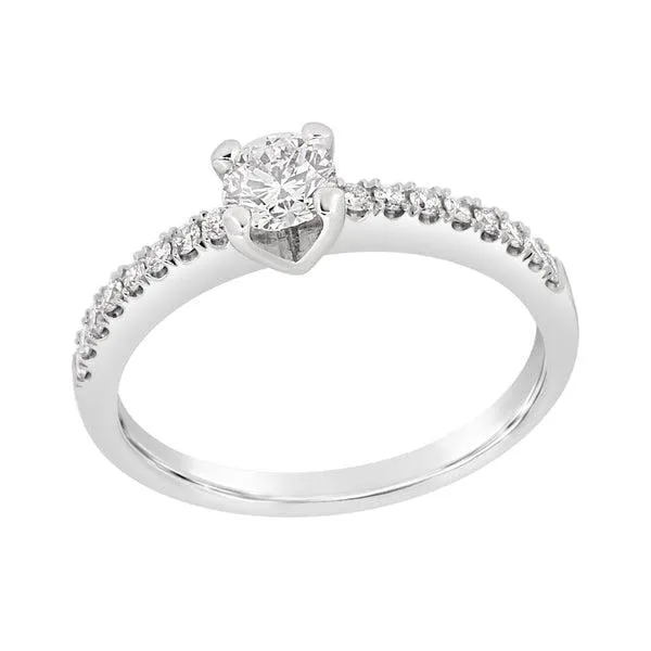 Solitaire en or blanc , diamant certifi GIA
