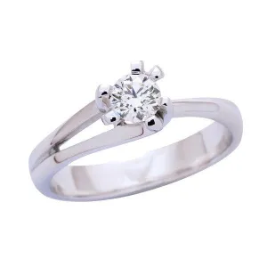 Solitaire en or blanc , diamant certifi GIA.