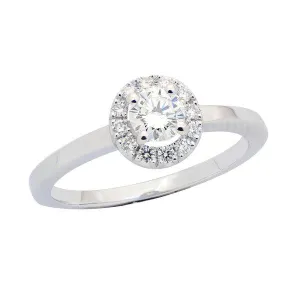 Solitaire en or blanc diamant certifi GIA.