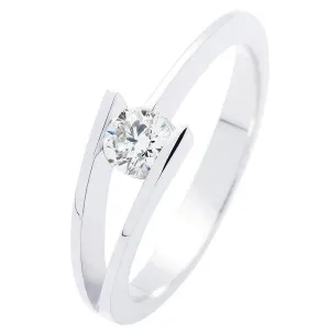 Solitaire en or blanc diamant certifi GIA
